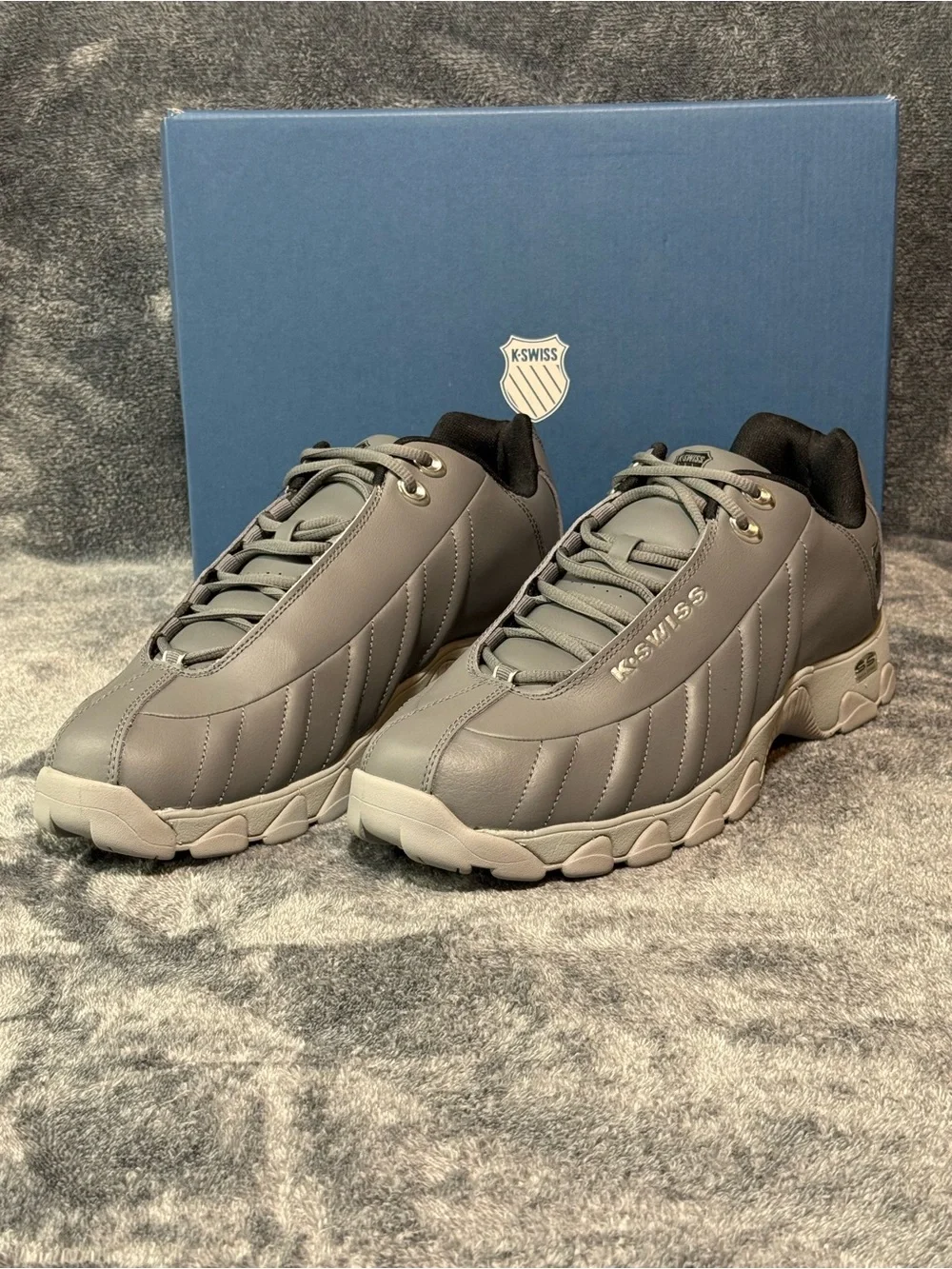 K-Swiss Men's ST329 Sneaker Steel Grey/Hirse/Black Size 14
